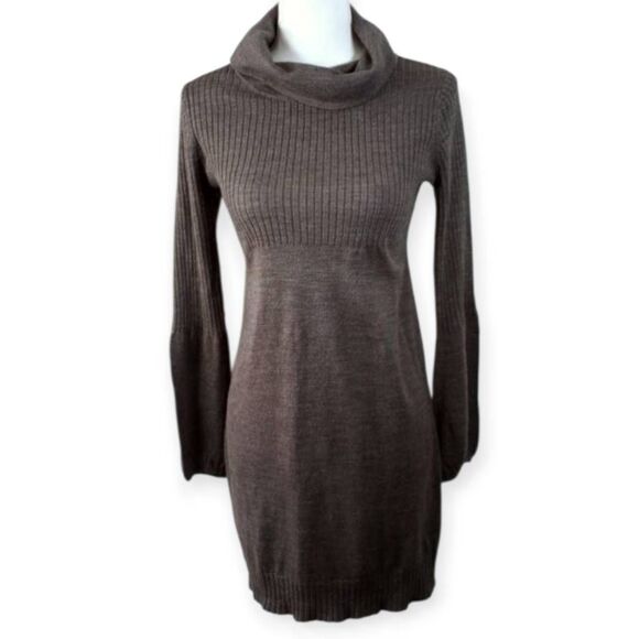 EVEN GRAY COWL-NECK SWEATER DRESS SZ.M EUC. - Picture 1 of 5